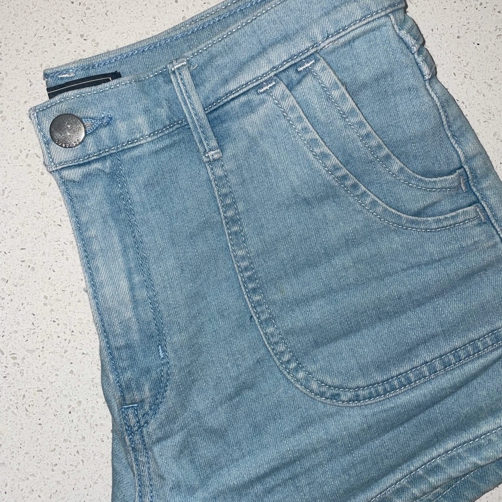 Abercrombie high rise light wash shorts